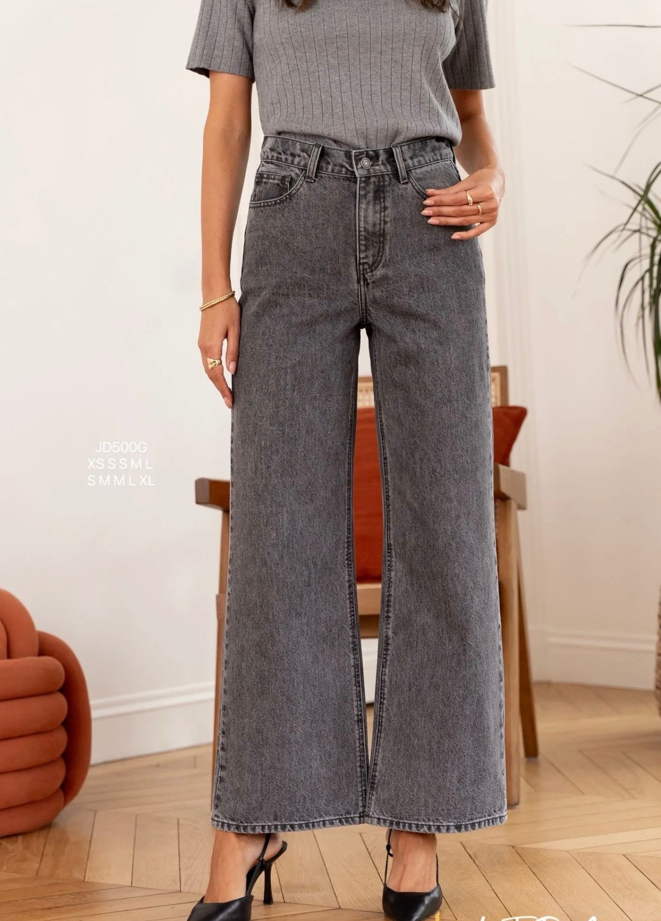 Pantalón denim grey