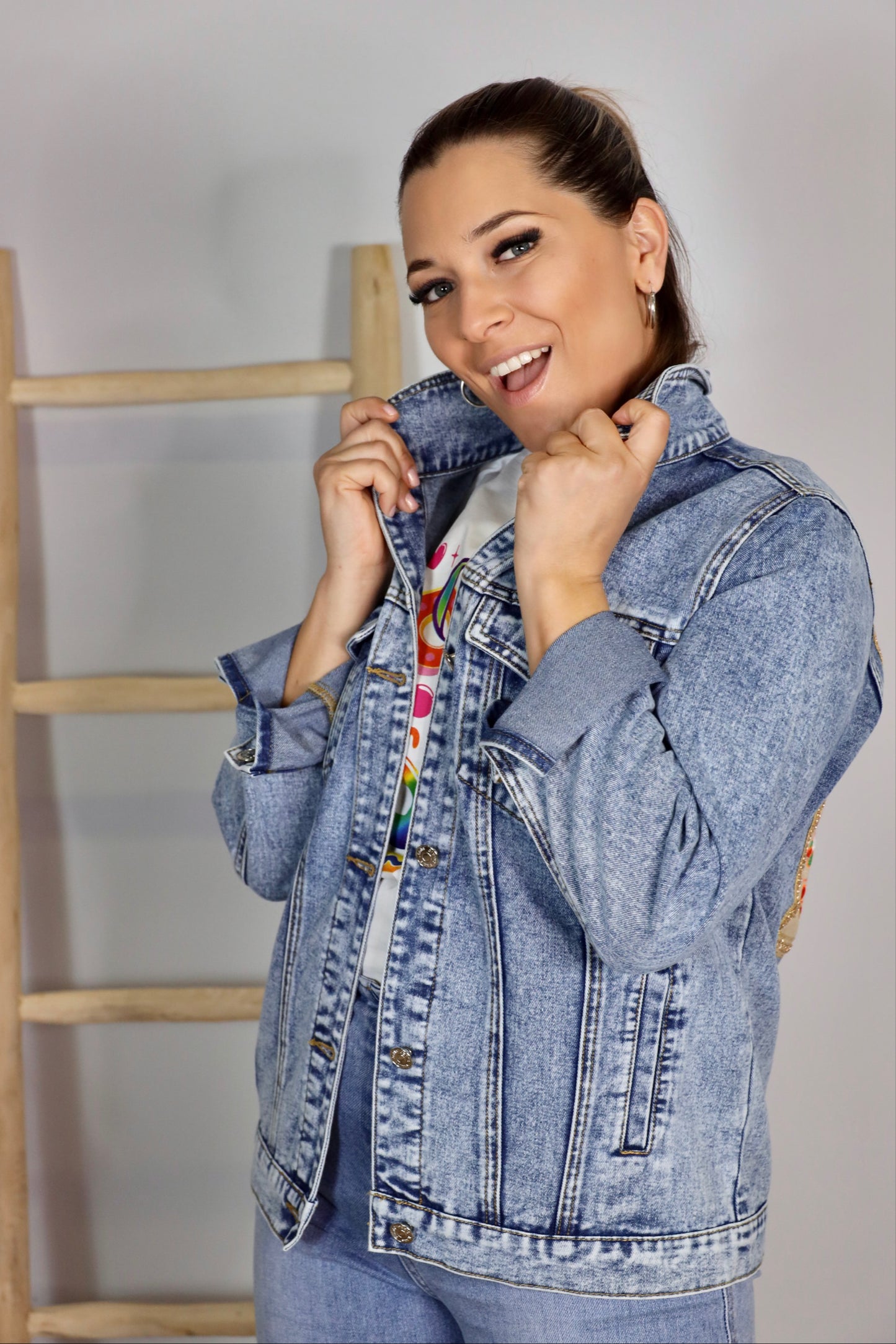 Chaqueta Denim Bordada